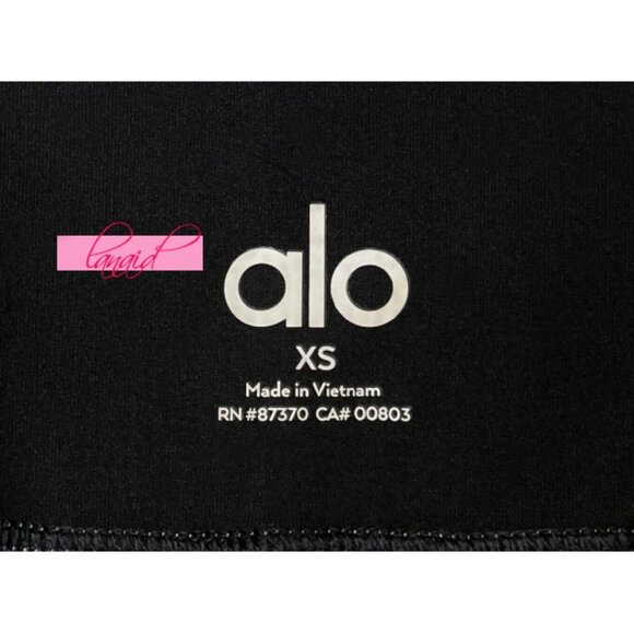 Alo High-Waist Airlift Leggings Black Hi-Rise Waisted Tights Full-Length Pants - Picture 8 of 9